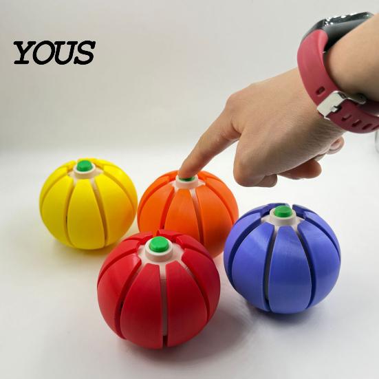 Travel Stress Reliever Halloween Pumpkin Squeeze Ball, Fruit Shaped Clicker Fidget Toy for Anxiety Relief, Cute Soft Decompression Kids Adults, Party