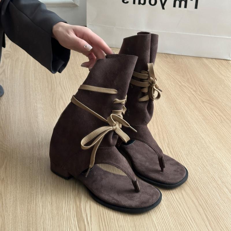 Модные римские сандалии Модная женская обувь 2025 Летние каблуки Шлепанцы Платформа На все случаи жизни Гладиаторская Роскошные для девочек