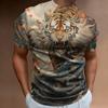 Ретро мужская футболка с принтом тигра 3D футболки с короткими рукавами для мужчин уличная мода мужская одежда мягкие свободные футболки большого размера топы