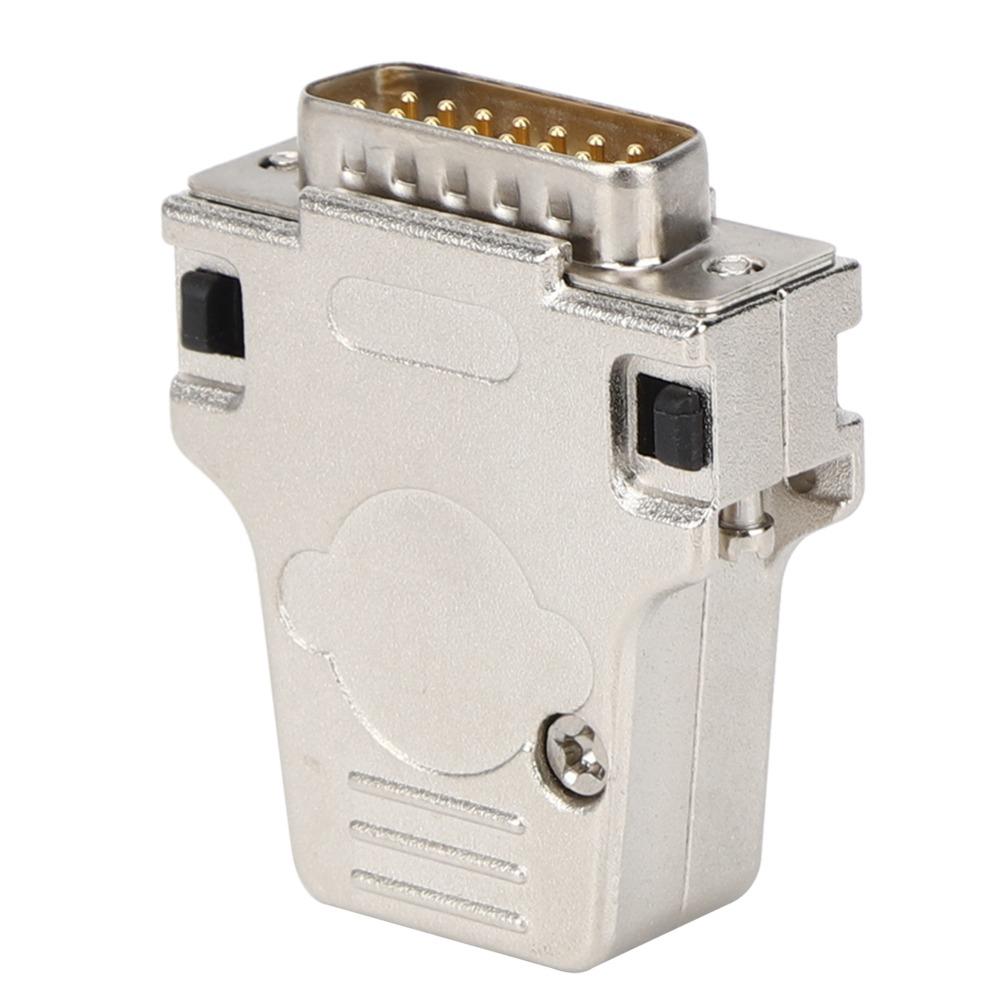 DB15P-180 D-SUB Serial Connector Male Port Metal Shell DB15 Module Stable Performance 15 Pin 2 Rows Serial Adapters