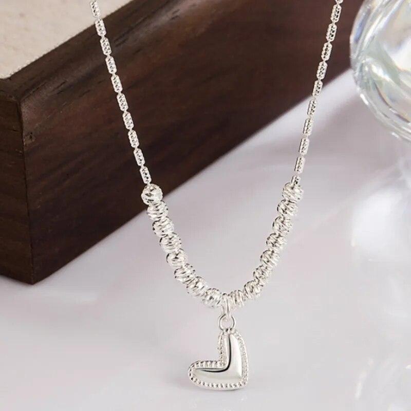 ANENJERY Ожерелье-цепочка с бусинами в виде сердца для женщин, новинка 2023 года, трендовая цепочка на ключицы, очаровательные ювелирные изделия, подарки