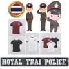T Shirt Royal Thai Police Thailand Undershirt O Neck Round Neck Short Sleeve Print Quick Dry National Uniform Men Women Unisex