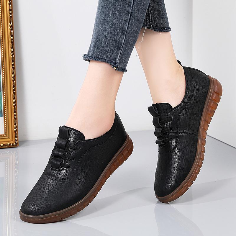 Women Soft Loafers Slip On Casual Elegant Summer Sneakers Breathable Leather Moccasins Shoes