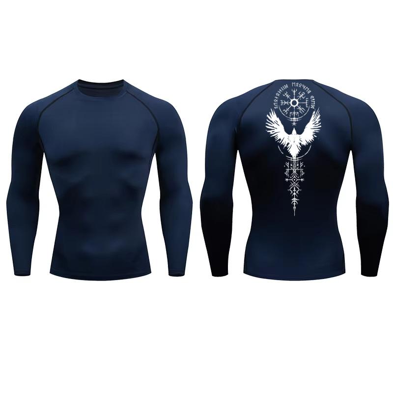 Мужская футболка Мужская Спортивная футболка для бега Мужские Компрессионные Топы для фитнеса Футболка Быстросохнущая Плотная Тренировочная Спортивная рубашка для бега 851