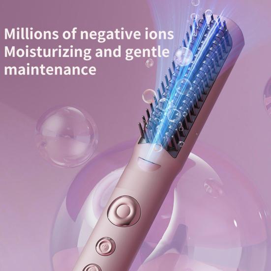 Cold Wind Hair Straightener Brush Temperature Modes Adjustable Fast Heating Portable Travel Electric Hair Straightening Styling Detangling Comb