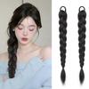18inch Synthetic Braided Ponytail Hair Extension With Rubber Band Boxing Braids For Women Hair Accessories Long Black Braids