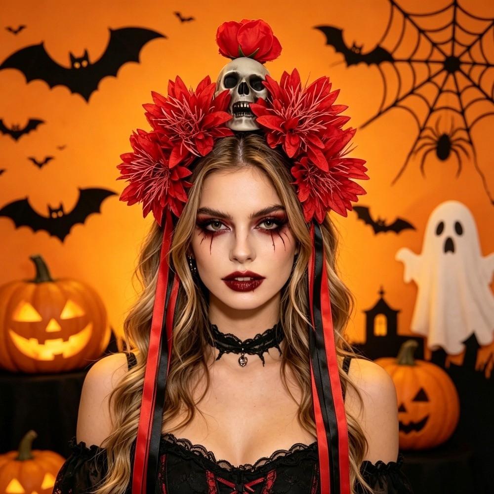 Scary Flower Halloween Headband Simulated Flower Halloween Flower Hairband Girls