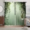 2pcs Lush Green Vine Printed Curtains, Designed for Light Filtering, Quality Material, Ideal for Nature-Inspired Home Window Dec
