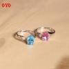 S925 Pure Silver Wholesale Fashion Lady Topaz Stone Opening Ring