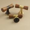 Vintage Look Nordic Cabinet Door Handle in Walnut and Brass for Clothing Storage