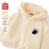 MINISO Men's Fleece Lined Hooded Sweatshirt with Cat Spirit Badge