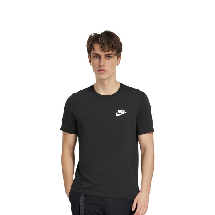 Nike Круглый вырез свитер с буквенным логотипом дышащая футболка с коротким рукавом мужские футболки черные 833893-010