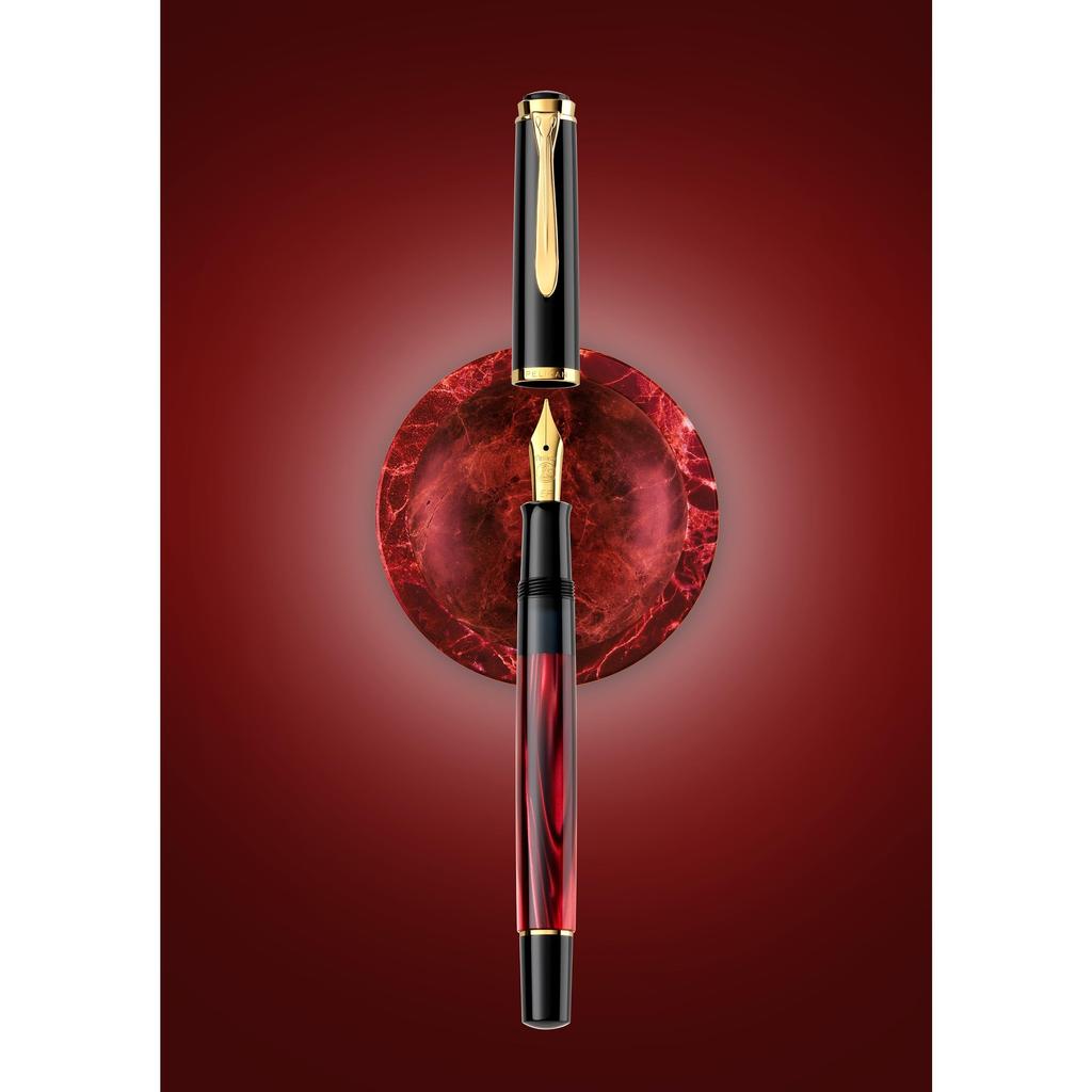 Pelikan EF Extra Fine Classic Red Marble Fountain Pen M200 Limited Edition Officially Imported