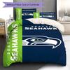 Seattle Seahawks Pattern Bedding Set Quilt Cover Pillowcase Home Decor Gift (1 * duvet cover + 2 * pillowcase, without core)