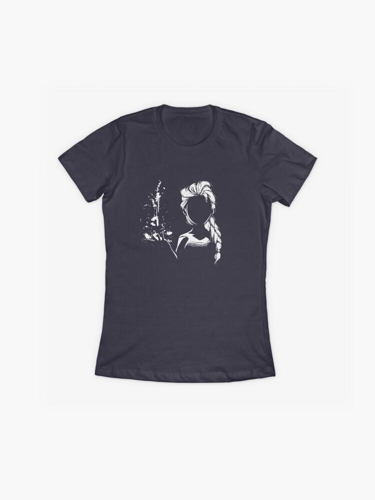 Frozen Let It Go | Frozen-Inspired Queen Elsa Silhouette Art Fitted T-Shirt