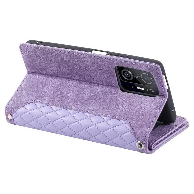 Для Xiaomi 14T 13T Poco X5 Pro Redmi 14C Note 12 11 10 POCO X5 Pro 5G Роскошный кожаный ремешок для карт памяти Чехол-кронштейн Матовый силиконовый чехол для телефона