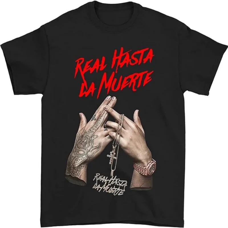 Fashion Newest Boys Boyfriend Highstreet Cool Anuel AA Real Hasta La Muerte Fashion T Shirts Top Black Round Neck Aesthetic Clothes