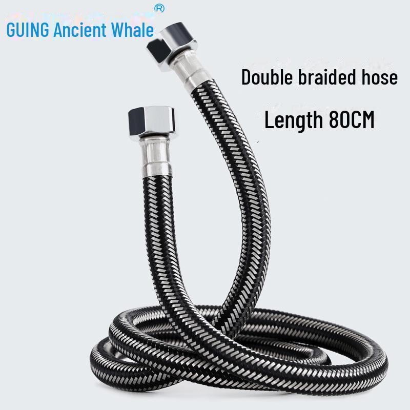 Brand 304 Stainless Steel Explosion-Proof Braided Hose for Water Heater and Toilet Faucet - Universal 4-Point Inlet Pipe