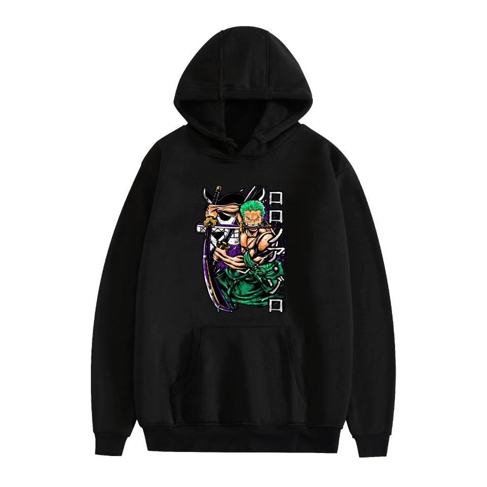 Худи из аниме ONE PIECE Худи Ророноа Зоро Уличная одежда Толстовка с капюшоном Мужчины Женщины Косплей Спорт