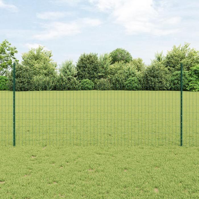 VidaXL Euro Fence with 11 U-Posts Green 1.2x25 M Steel 3336018