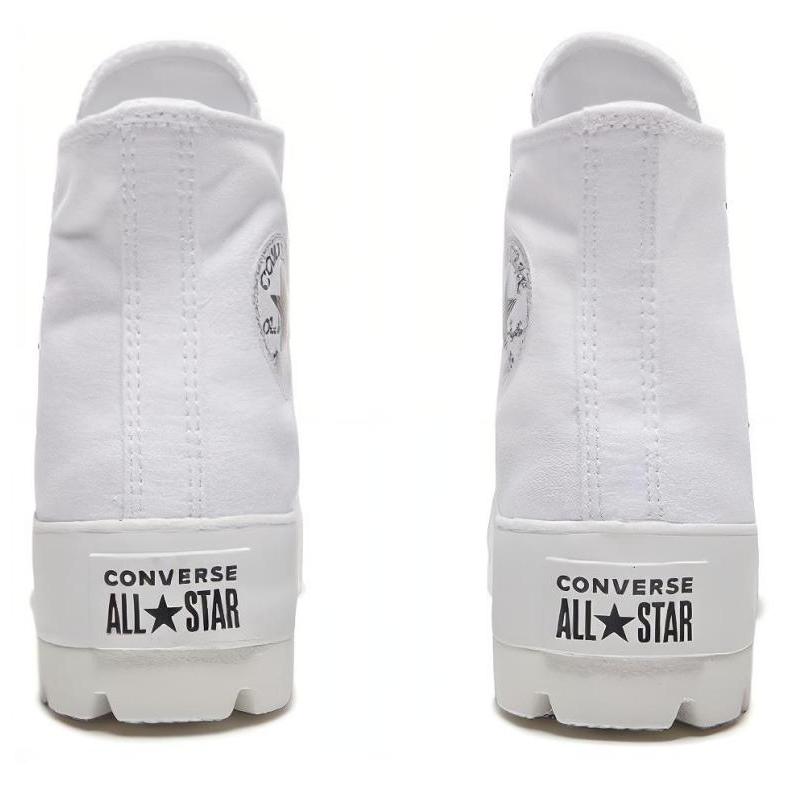 Converse Женские высокие кеды на шнуровке с рифленой подошвой, парусиновые, белые