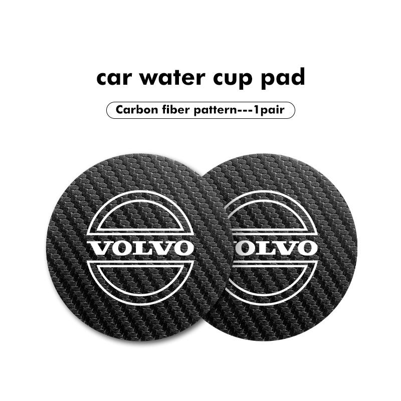 2pcs Car Drink Bottle Hoder Mat Sift-proof Protector Pad For Volvo S60 S80 S90 C30 XC40 XC60 XC70 XC90 V40 V60 V90 T6