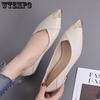 Single Shoe Women's Flat Bottomed Thick Heel Mid Heel Casual Shoes Versatile Work Leather Shoes