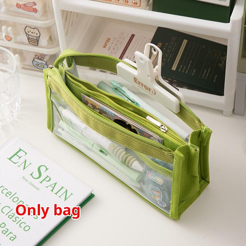 Six Layer Large Capacity Pencil Case Stationery Supplies High Appearance Transparent PVC Storage Stationery Bag