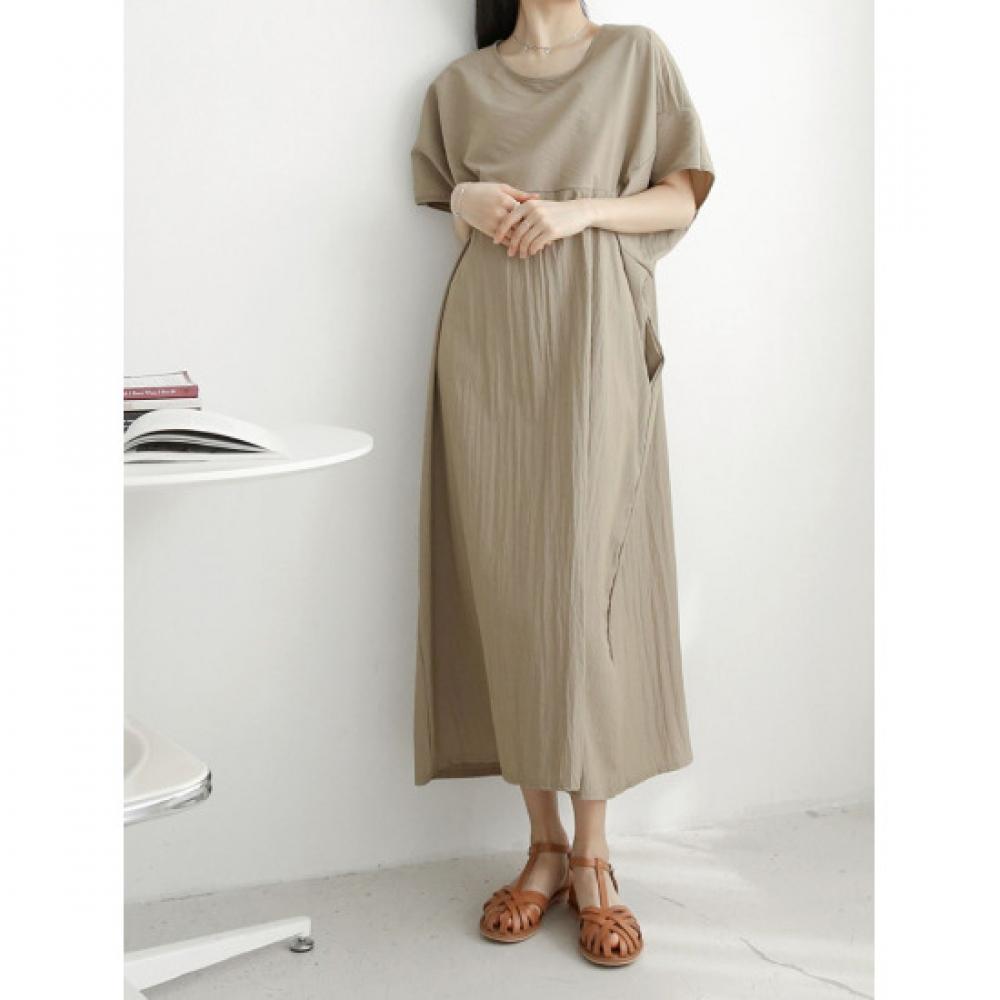 Shop Women Round Cape Daily Balloon Split Short Sleeve Long Dress Ami Wdr 3336