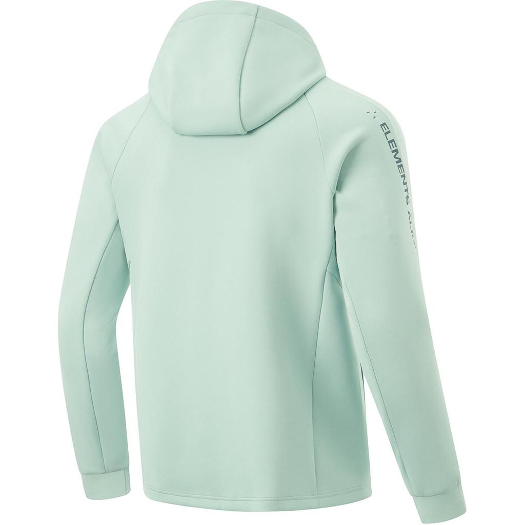 Li Ning Comfortable Casual Letter Hooded Zip Long Sleeve Jacket Men Jackets Feather-Green AWDU181-4