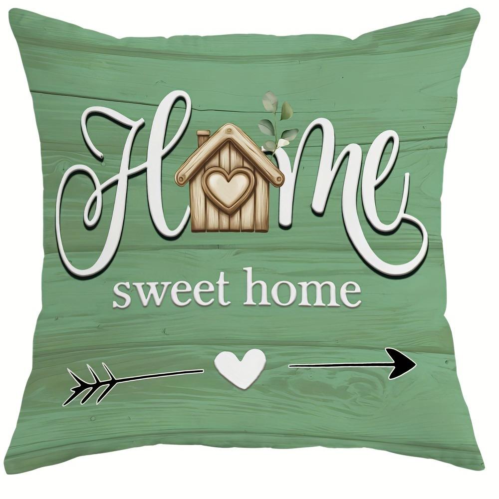 Rusty-charm Pillow Cover: Eucalyptus, Vintage Truck and Heartfelt Home-blessing Quotes, Sofa Chair Decorative Cushion Cover