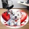 1PC Puppy Love Office Round Area Rug,  Mat Suitable ForOffice, Under Office Chairs Bedroom Living Room Home Decor, Room Deco