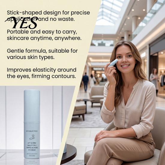 Quick Absorb Eye Cream 10g Under Balm Stick, Hydrating Non-greasy Brightener, Collagen Undereye for Dark Circles & Wrinkles
