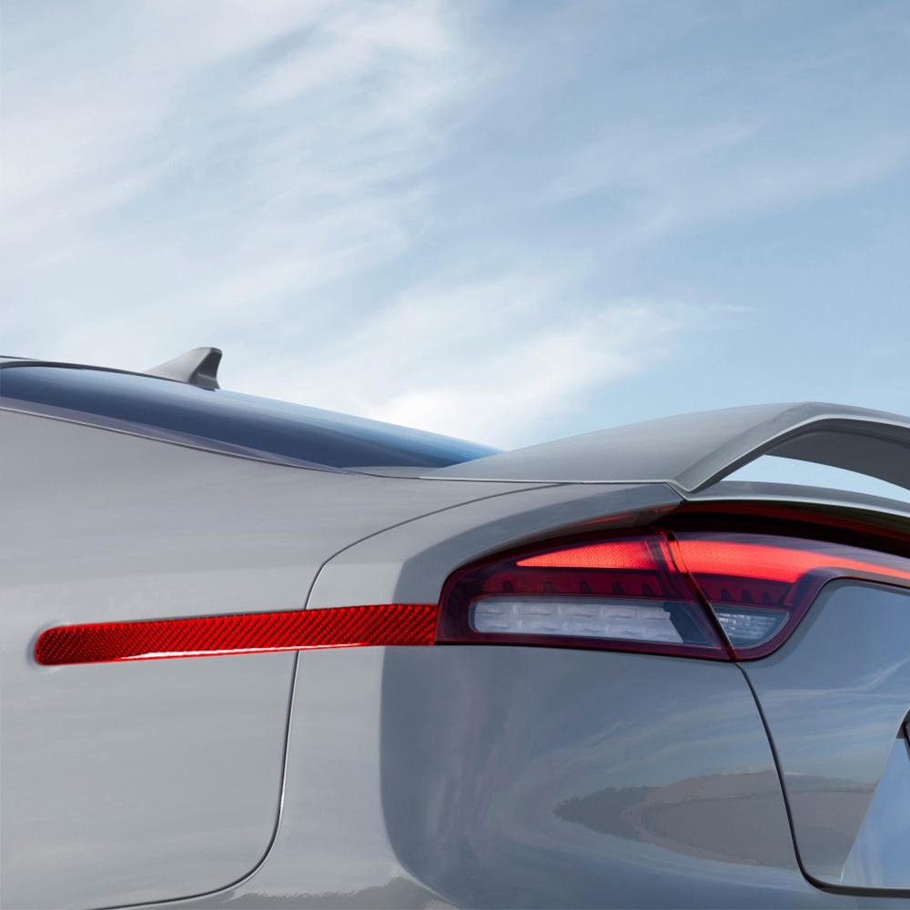 Для Kia Stinger 2018-2023 Углеродное волокно Задние фонари Эмблемы Боковые габаритные огни Полоски Отделка Декор автомобиля Аксессуары для дооснащения Наклейка