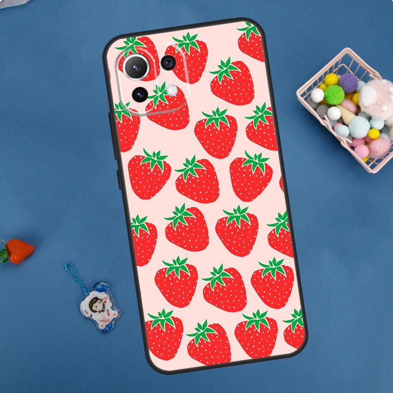 Милый клубничный чехол для Xiaomi 11T 12T 13T 14T Pro 13 14 15 Ultra POCO X7 Pro X3 X5 X6 M6 F5 F6 Pro