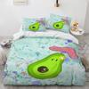 Cartoon Avocado King Queen Duvet Cover Fruit Funny Expression Bedding Set for Kids Teens Adult Green Quilt Cover with Pillowcase