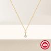 S925 Sterling Silver Simple And Fresh Necklace Jewelry Women'S Water Drop Design One-Character Personalized Stacked Collarbone Chain