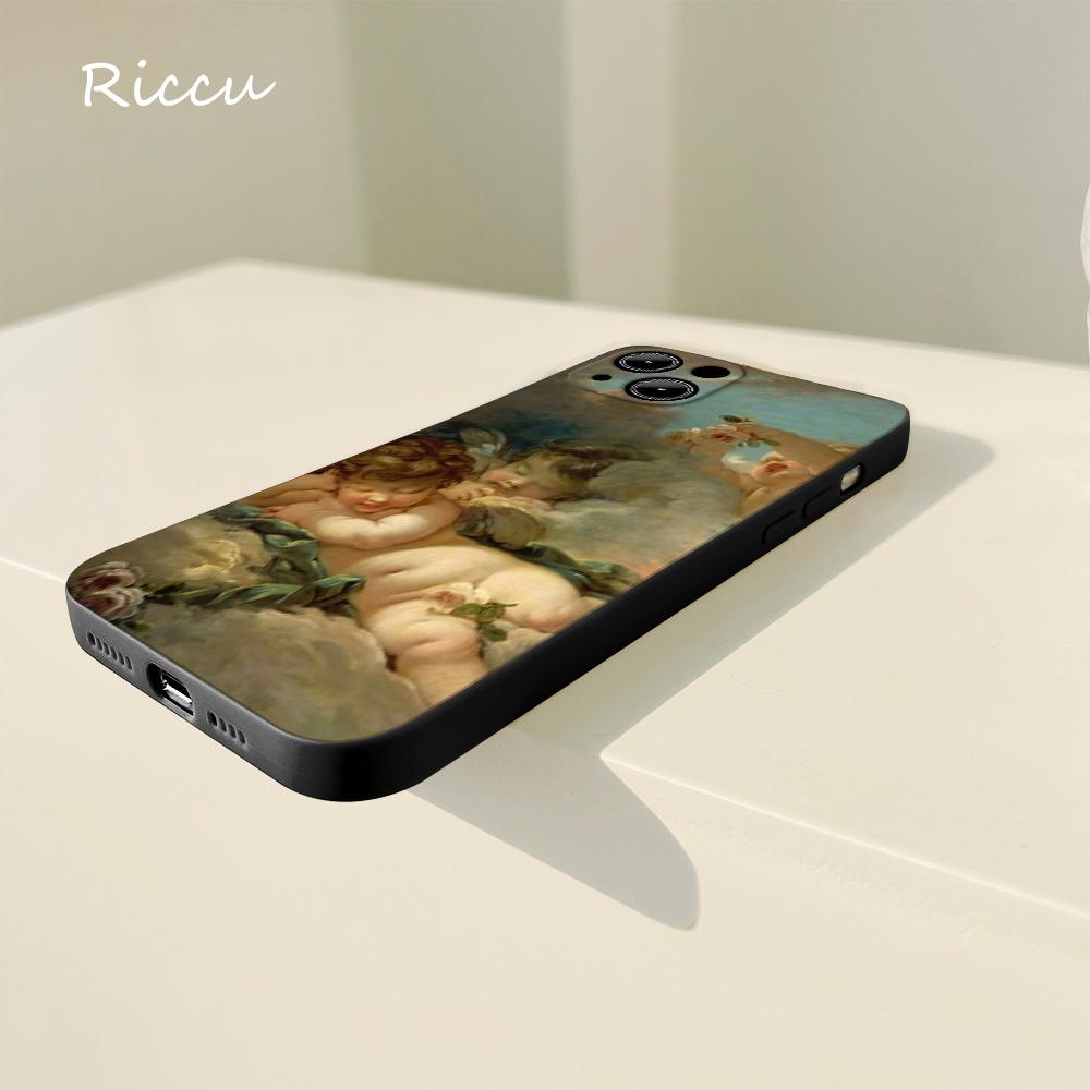 Мягкий чехол для iPhone 14 с винтажной росписью «Райский ангел», чехол для Iphone 14 11 12Pro 8 7 Plus X 13Pro MAX SE2020 XR XS, чехлы