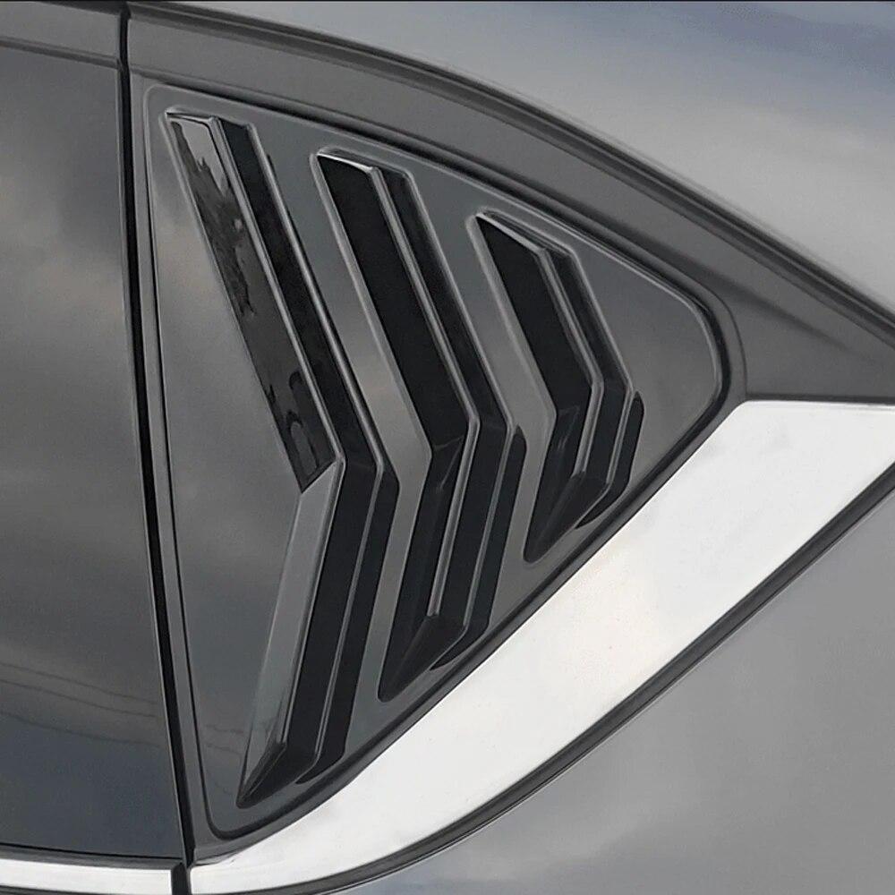 For Mazda CX-5 CX5 2017 2018 2022 2023 Glossy Black Rear Window Shutter Cover Trim Window Louver Side Vent Trim