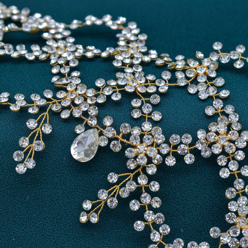 Ручная работа Стразы Свадебная цепочка на лоб Повязка на голову - Элегантный аксессуар для прически