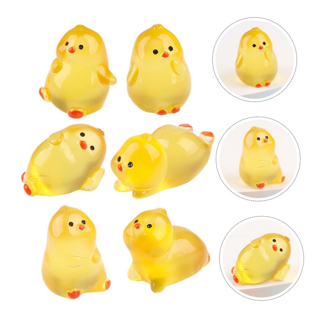 OATIPHO 15 штук Светящийся маленький толстый цыпленок цыпленок Мини цыпленок Светящиеся маленькие цыплята Кукольный цыпленок Моховой пейзаж цыпленок издание Пасха