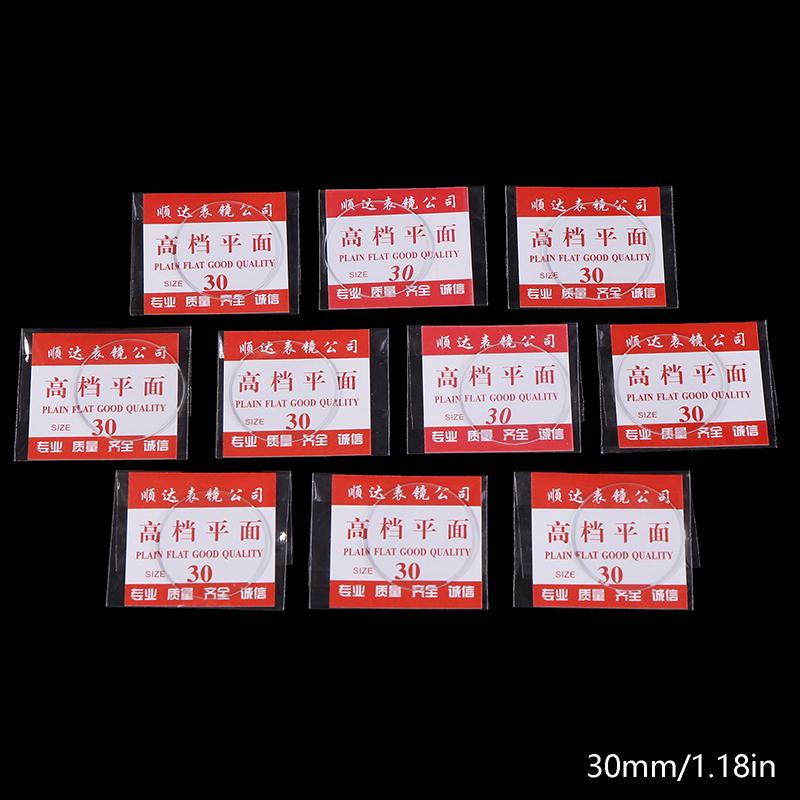 10 шт. 28-39 мм плоское минеральное стекло для часов, запасная часть для плоских часов, толщина 1 мм для ремонта часов