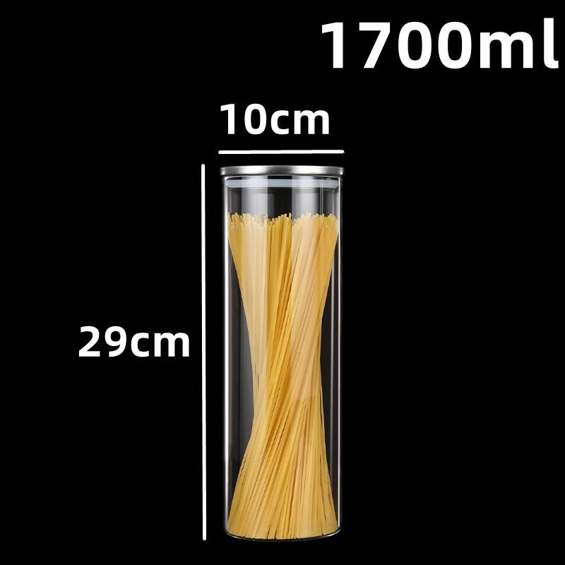 500/750/1100/1700 мл стеклянная круглая банка для хранения продуктов с крышкой из нержавеющей стали, домашний кофе в зернах, чайные зерна, закуски, резервуар для хранения фруктов