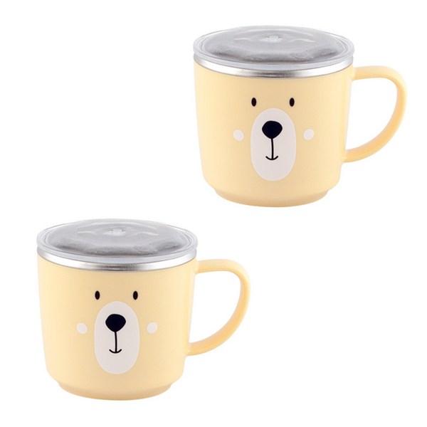 Kitchen Oil Bear Stainless Steel Lid Cup, Mixed Colors, 2 Pieces, Popular Korean Parenting Items