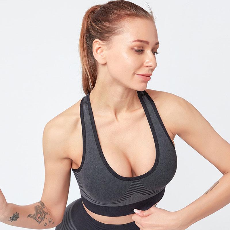 Бесшовный спортивный бюстгальтер для женщин в горошек Push Up Gym Brassiere дышащий фитнес-йога-топ для бега и активного отдыха