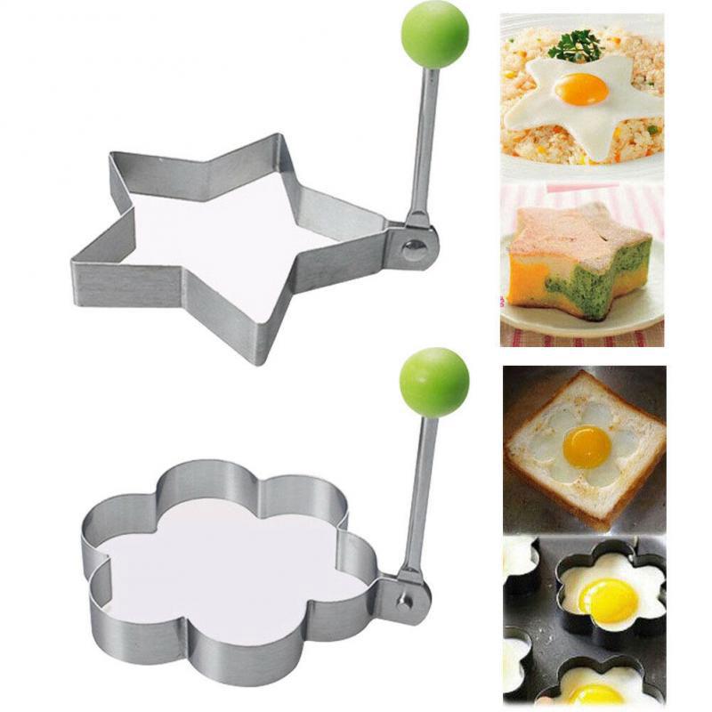 Circle Egg Mold Stainless Steel Egg Pancakes Bake Mold Kitchen Gadgets Frying Egg Lovely Shape Shaper Cooker Mould Rings 5pcs