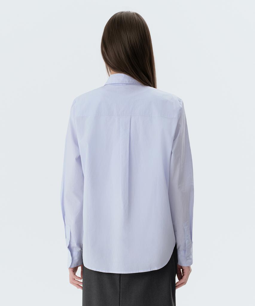 MUSINSA STANDARD WOMAN Regular Washed Poplin Shirt [Pale Blue]
