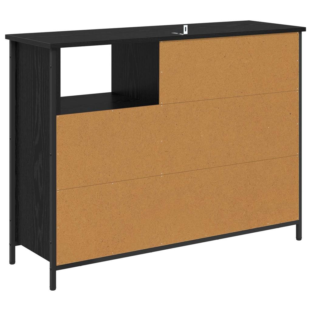 Sideboard in Black Oak Look 100 x 33 x 75 cm Engineered Wood