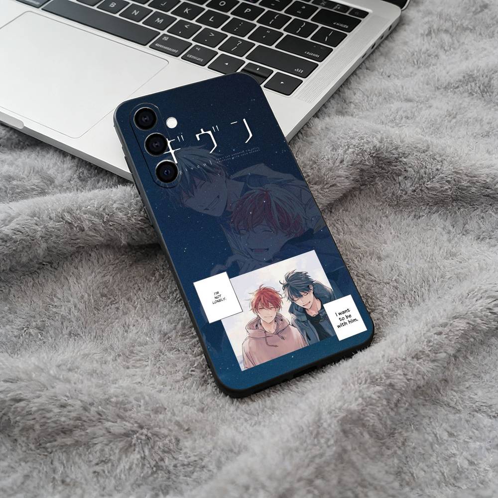 BL- Anime Ritsuka- Mafuyu Sato -Given Soft Silicone phone Case for Samsung Galaxy A73/A71/A72/A70/A53/A52/A51 - Black