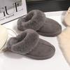 Пушистые тапочки на толстой подошве, женские зимние меховые цельнокроеные тапочки с закрытым носком для дома, зимние полусапожки, домашние тапочки на плоской подошве